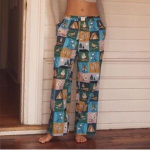 LyreBird-The Wren Boxer Pant -campground patchwork print